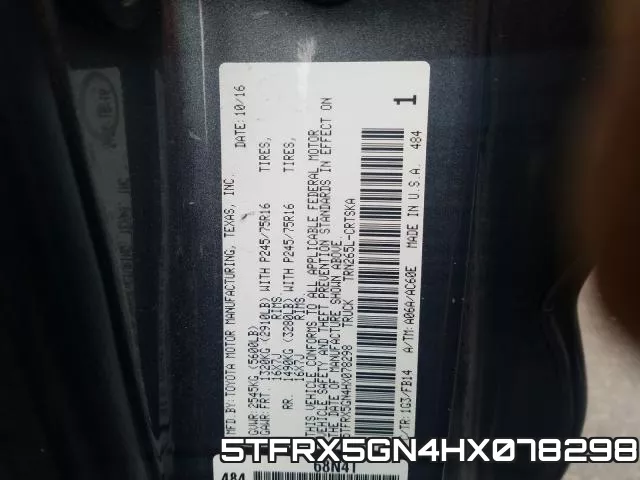 5TFRX5GN4HX078298 фото 2