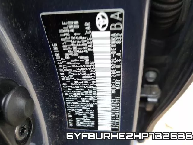 5YFBURHE2HP732536 фото 2