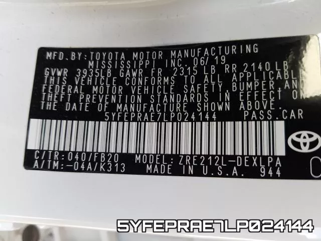 5YFEPRAE7LP024144 фото 2