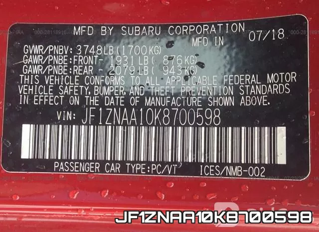 JF1ZNAA10K8700598 фото 10