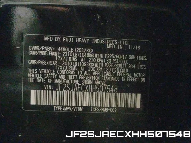 JF2SJAECXHH507548 фото 2