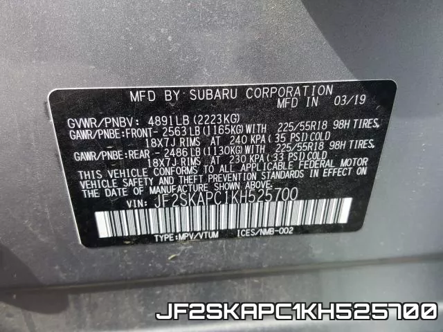 JF2SKAPC1KH525700 фото 2