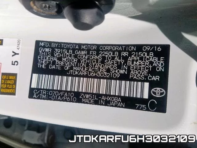 JTDKARFU6H3032109 фото 2
