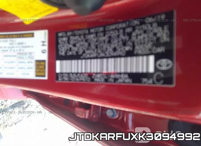 JTDKARFUXK3094992 фото 10