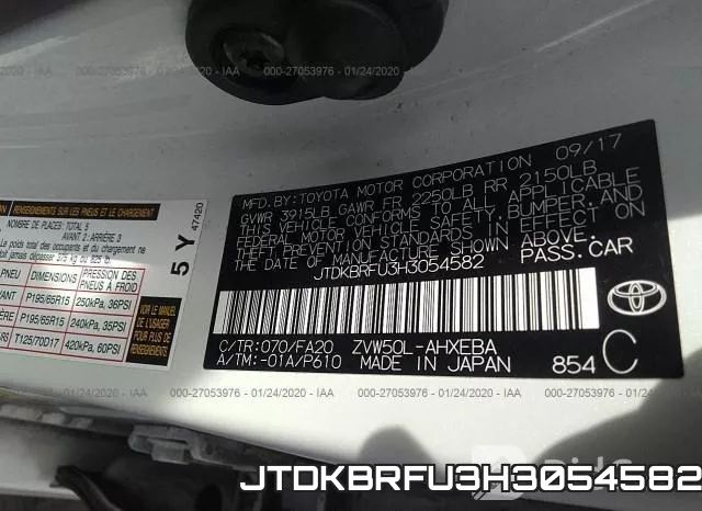 JTDKBRFU3H3054582 фото 9