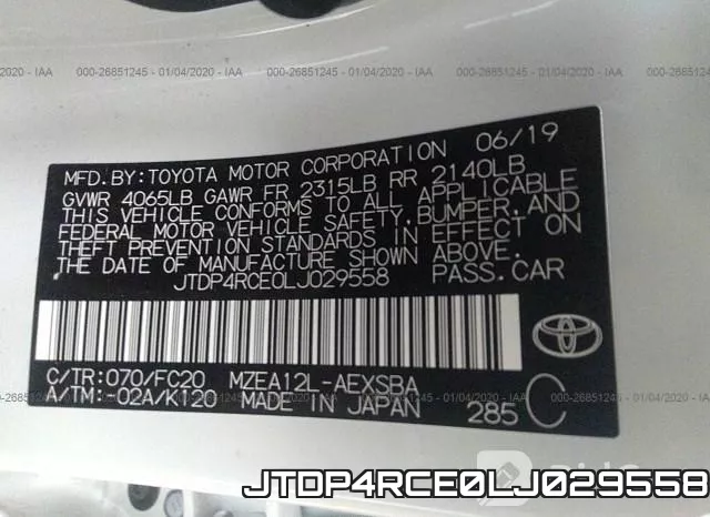 JTDP4RCE0LJ029558 фото 10