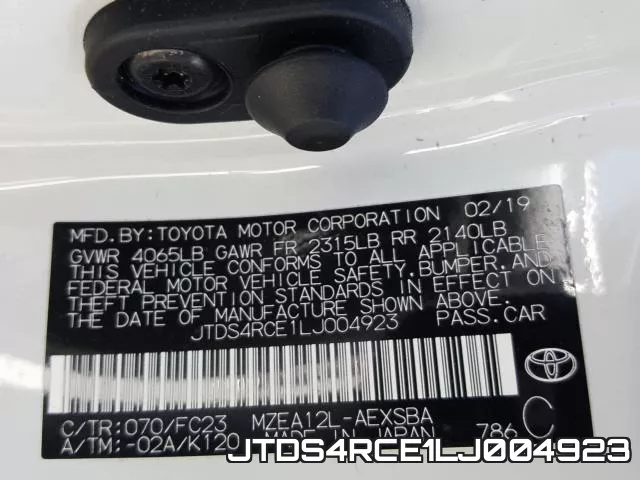 JTDS4RCE1LJ004923 фото 2
