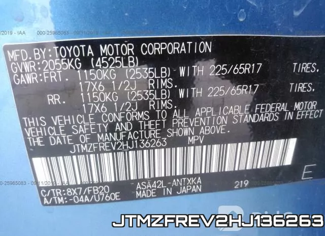 JTMZFREV2HJ136263 фото 10