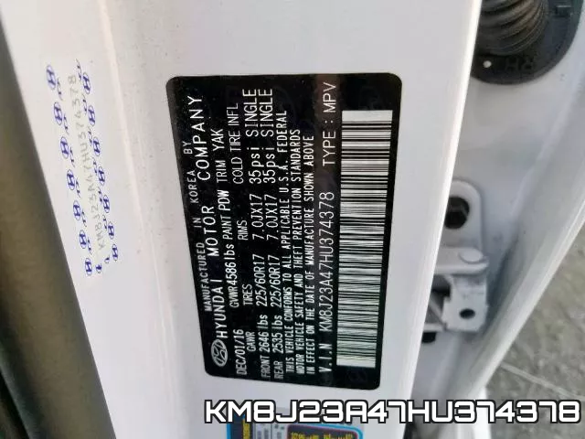 KM8J23A47HU374378 фото 2