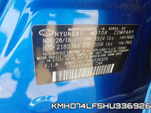 KMHD74LF5HU336926 фото 2
