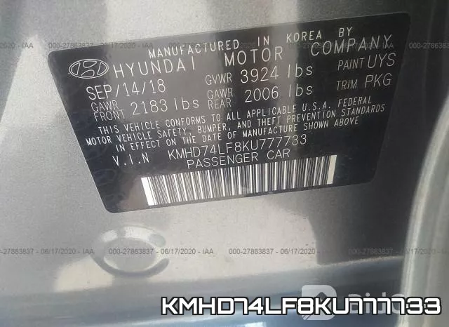 KMHD74LF8KU777733 фото 10