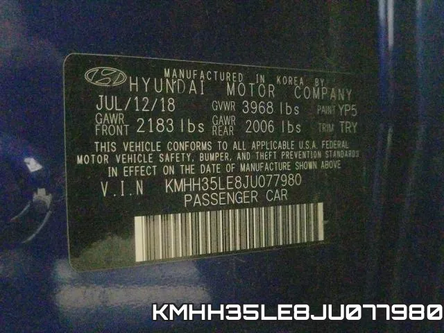 KMHH35LE8JU077980 фото 2