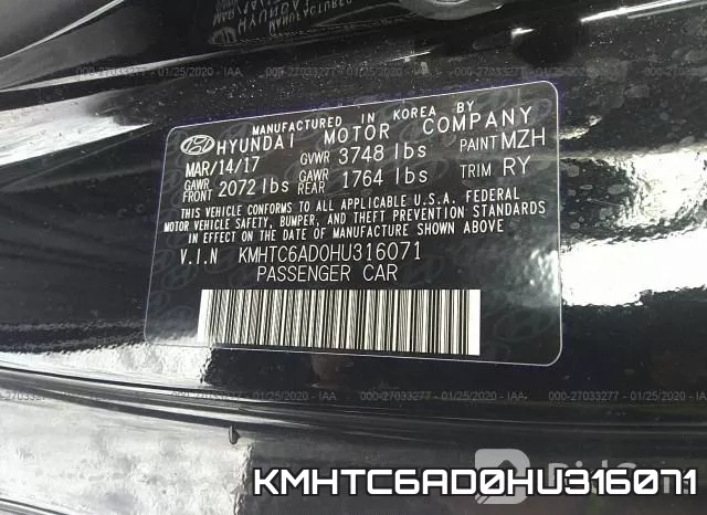 KMHTC6AD0HU316071 фото 10