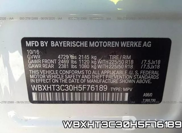 WBXHT3C30H5F76189 фото 10