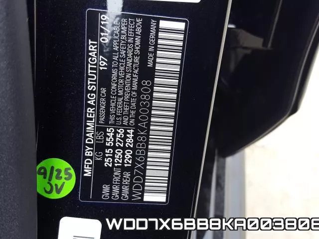 WDD7X6BB8KA003808 фото 2