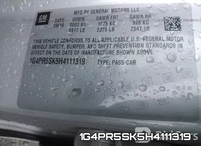 1G4PR5SK5H4111319 фото 10