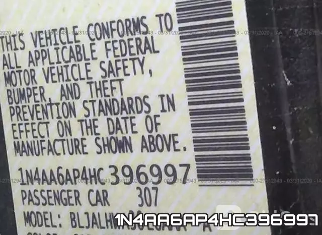 1N4AA6AP4HC396997 фото 10