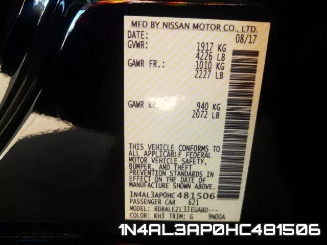 1N4AL3AP0HC481506 фото 2