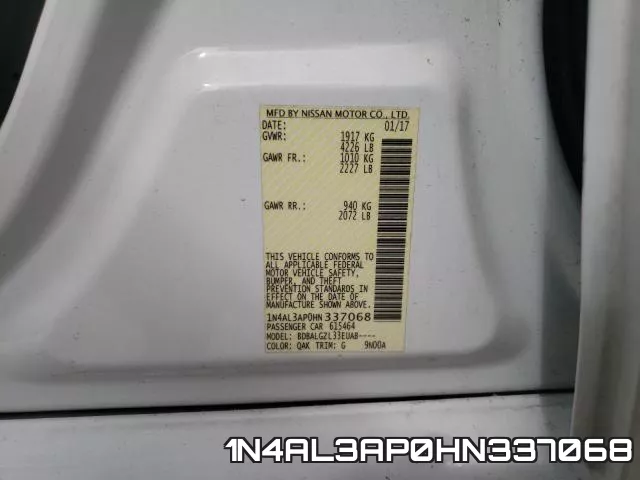 1N4AL3AP0HN337068 фото 2