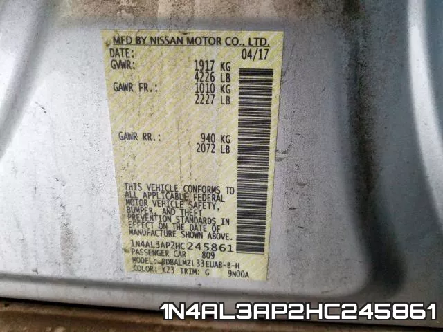 1N4AL3AP2HC245861 фото 2