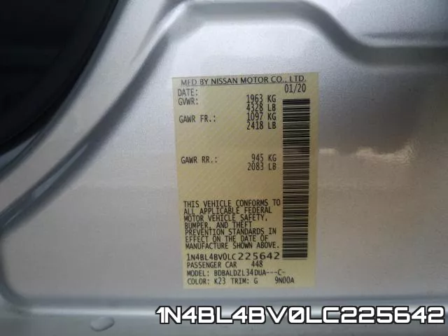 1N4BL4BV0LC225642 фото 2