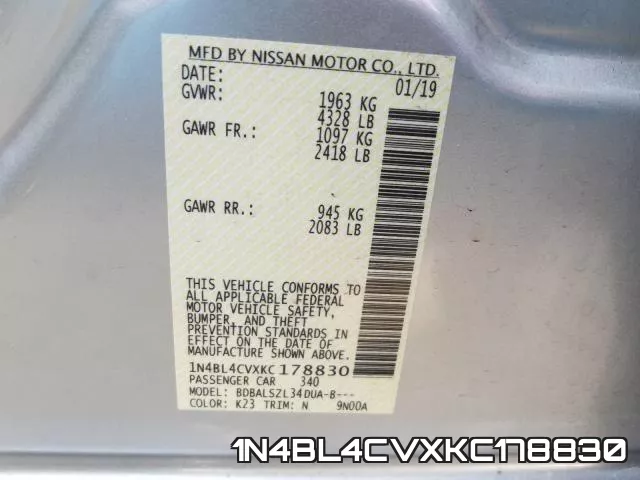 1N4BL4CVXKC178830 фото 2