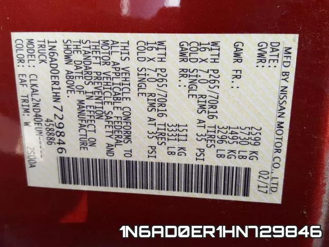 1N6AD0ER1HN729846 фото 2