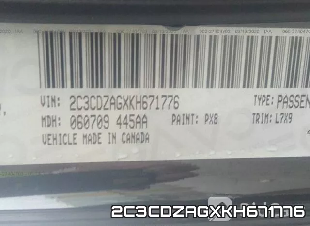2C3CDZAGXKH671776 фото 10
