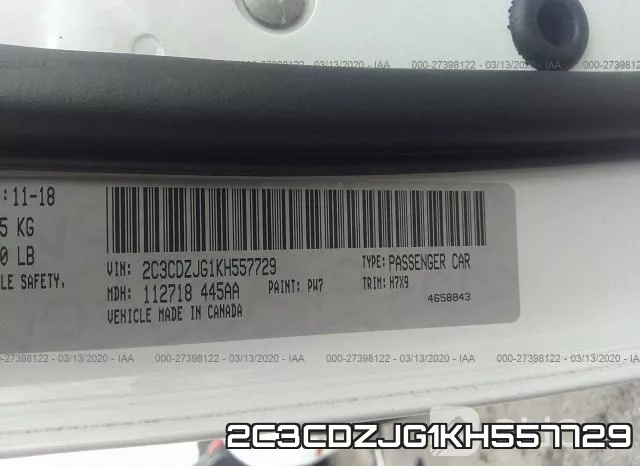 2C3CDZJG1KH557729 фото 10