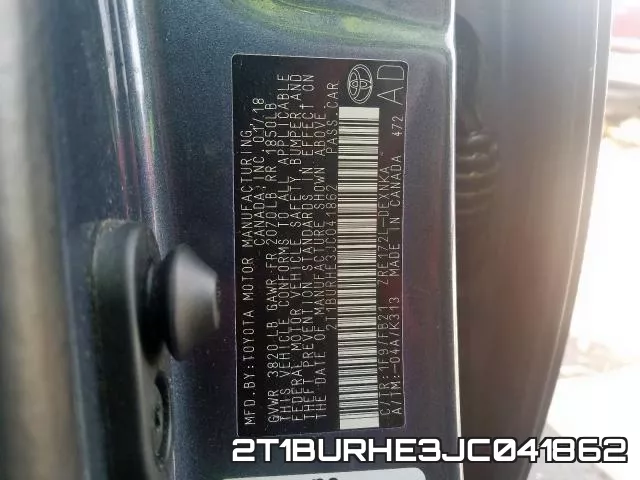 2T1BURHE3JC041862 фото 2