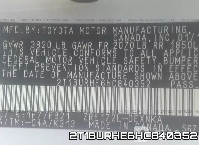 2T1BURHE6HC840352 фото 10