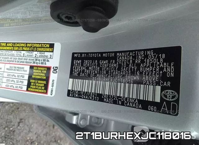 2T1BURHEXJC118016 фото 10