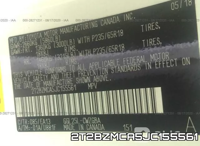 2T2BZMCA5JC155561 фото 10