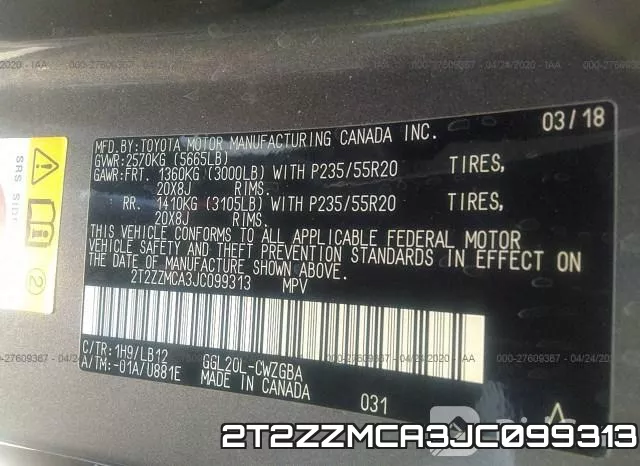 2T2ZZMCA3JC099313 фото 10