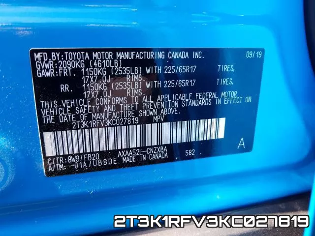 2T3K1RFV3KC027819 фото 2