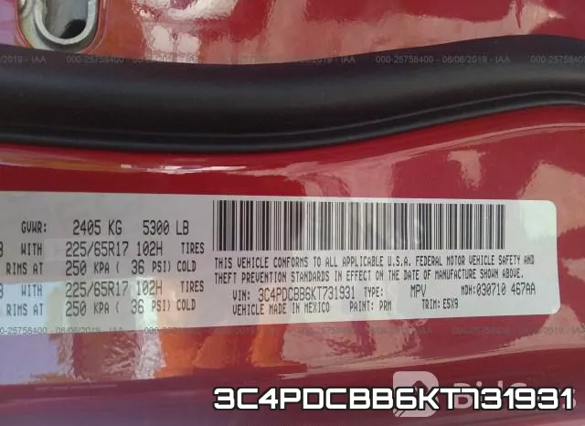 3C4PDCBB6KT731931 фото 10