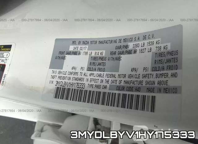 3MYDLBYV1HY175333 фото 10