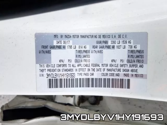 3MYDLBYV1HY191693 фото 2