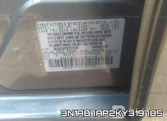 3N1AB7AP2KY319785 фото 10