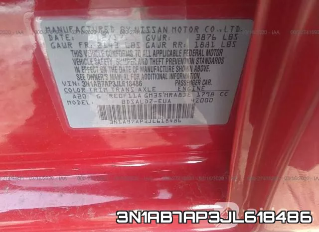3N1AB7AP3JL618486 фото 10