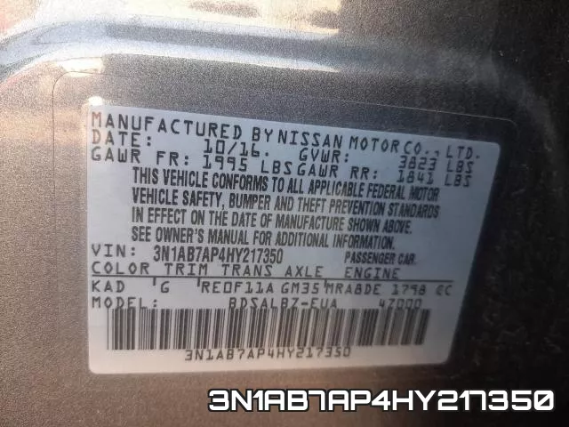 3N1AB7AP4HY217350 фото 2