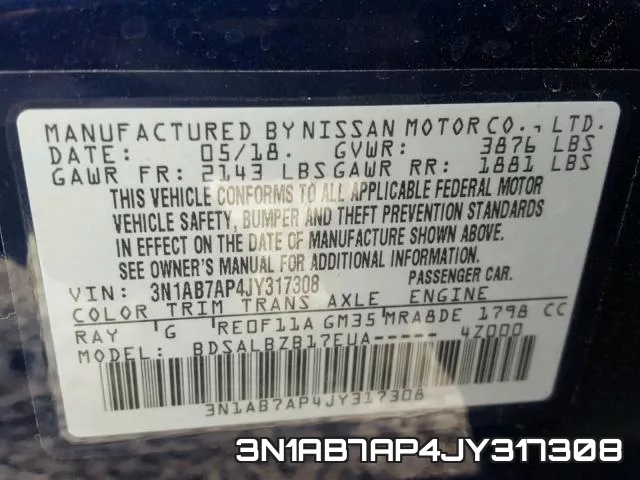 3N1AB7AP4JY317308 фото 2