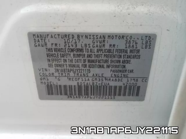 3N1AB7AP6JY221115 фото 2