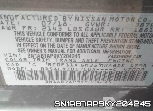 3N1AB7AP9KY204245 фото 9