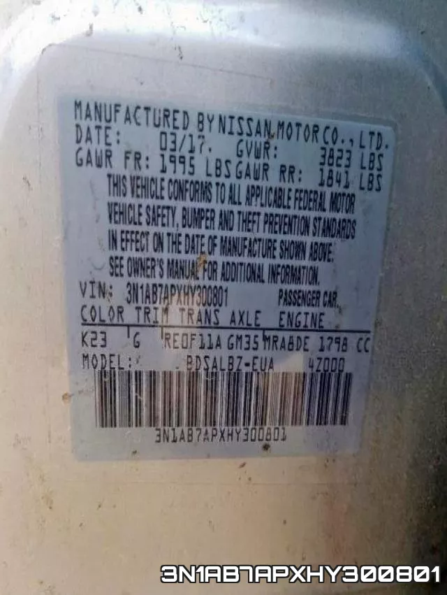 3N1AB7APXHY300801 фото 2