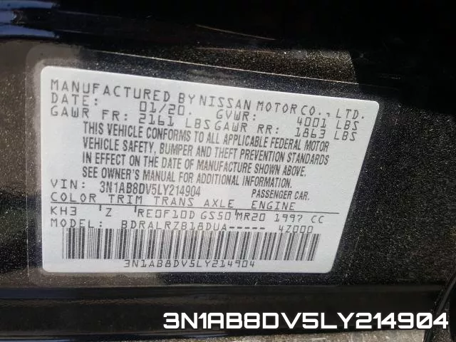 3N1AB8DV5LY214904 фото 2