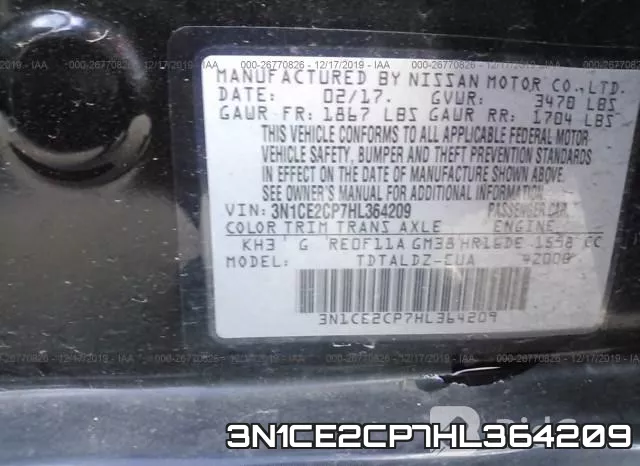 3N1CE2CP7HL364209 фото 10