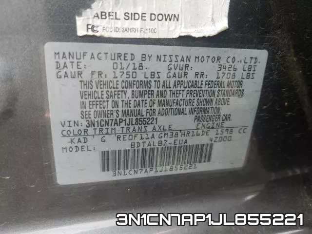 3N1CN7AP1JL855221 фото 2