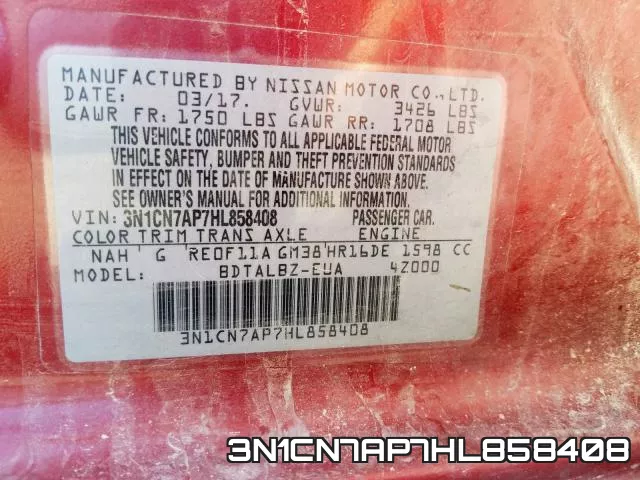 3N1CN7AP7HL858408 фото 2
