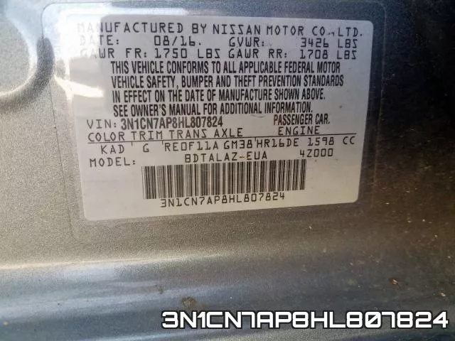 3N1CN7AP8HL807824 фото 2